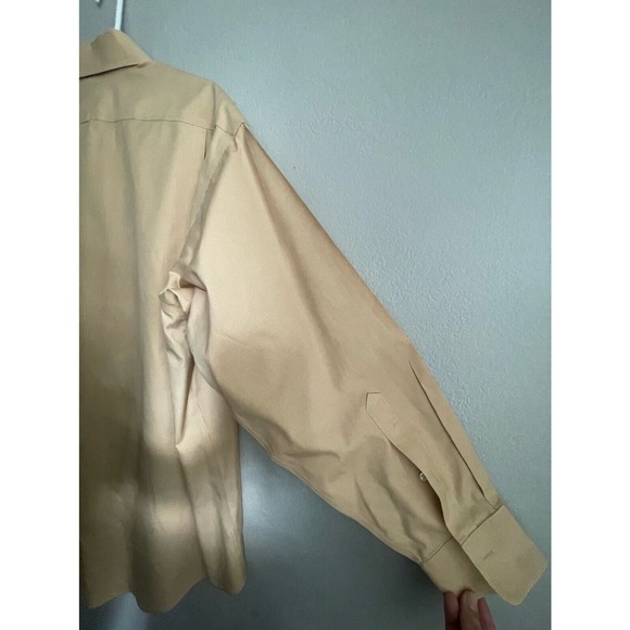 Jos A Bank 17-34 Travelers Collection Dress Shirt Yellow - Picture 7 of 11